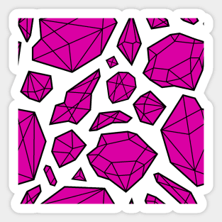 Rough Diamond Fashion Print Pink White Sticker